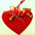 Ornament inima rosie si ursuleti